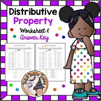 Preview of Distributive Property Worksheet and Answer KEY Algebraic Expression