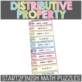 Distributive Property Math Puzzles Multiplication Properti