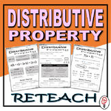 Distributive Property Reteach Worksheets