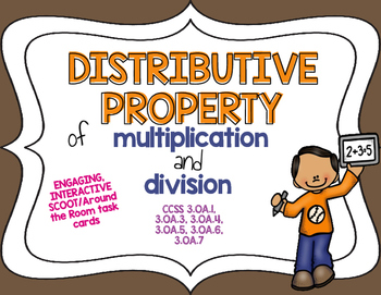 Preview of Distributive Property Scoot:  Third Grade Common Core Aligned
