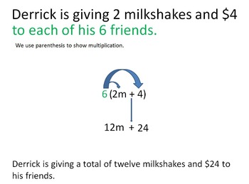 Preview of Distributive Property Simple Word Problems