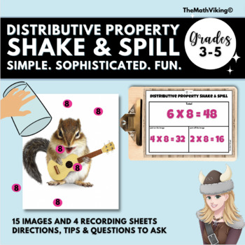 Preview of Distributive Property Game: Multiplication Shake & Spill Hands on Fact Fluency!