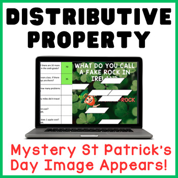 Preview of Distributive Property | St. Patrick's Day Digital Math Mystery Picture Activity