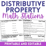 Distributive Property Stations - Editable