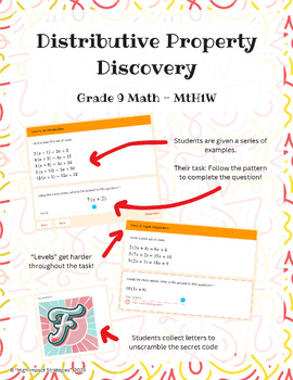 Preview of Distributive Property Student Discovery/Escape Room