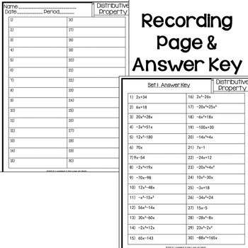 Distributive Property Task Cards (Algebra) by 4 the Love of Math