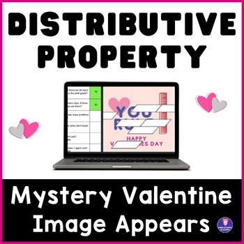 Preview of Distributive Property ❤️ VALENTINES DAY | Math Mystery Picture Digital Activity