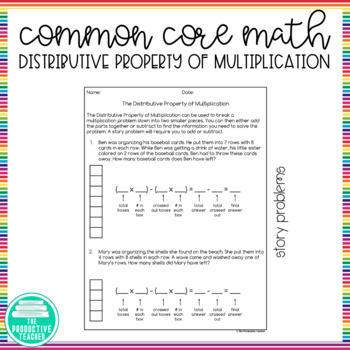Distributive Property Worksheets by The Productive Teacher | TpT