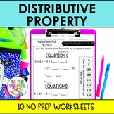 Distributive Property Worksheets