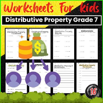 Preview of Distributive Property Worksheets Grade 7