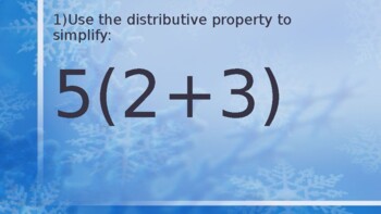 Preview of Distributive Property and Combining Like Terms! (Winter Edition)