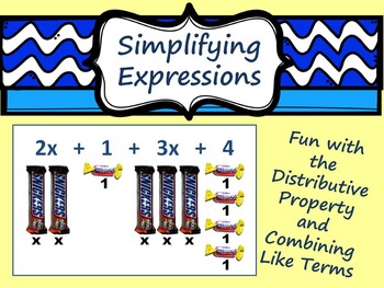 Preview of Distributive Property and Combining Like Terms on the Smartboard