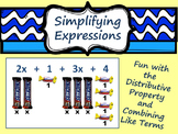 Distributive Property and Combining Like Terms on the Smartboard