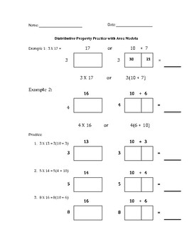 Distributive Property and Factoring by Area Model | TpT