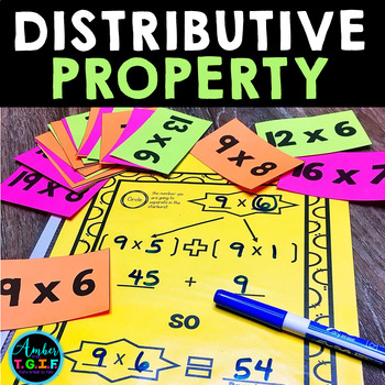 Preview of Distributive Property of Multiplication Activities Worksheets Mini Book & More