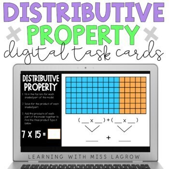 Preview of Distributive Property of Multiplication Digital Task Cards