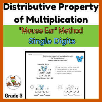 Preview of Distributive Property of Multiplication - Fun Mouse Method (Single Digits)