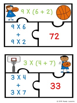 Distributive Property Multiplication Game Printable 3rd Grade Math