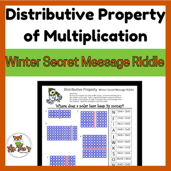 Preview of Distributive Property of Multiplication - Winter Secret Message Riddle Activity