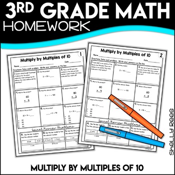 Preview of Multiply by Multiples of 10 Worksheets