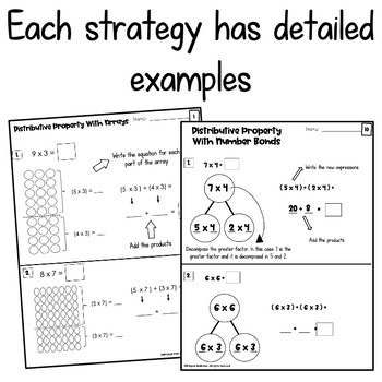 Distributive Property of Multiplication Worksheets - Arrays