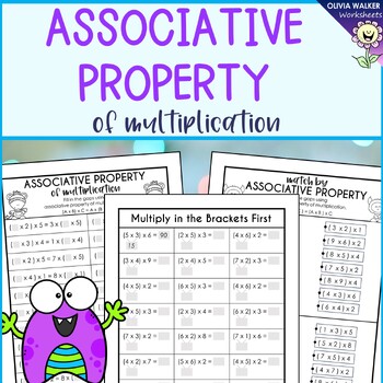 Preview of Associative Property of Multiplication Worksheets, Math Strategy Printables.