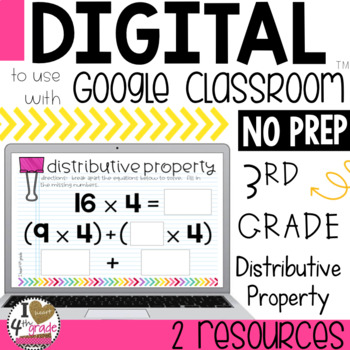 Preview of Distributive Property of Multiplication for Google Classroom Distance Learning