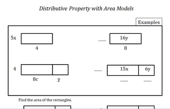 Preview of Distributive Property with Area Models