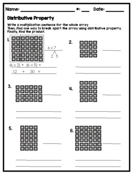 Preview of Distributive Property with Arrays