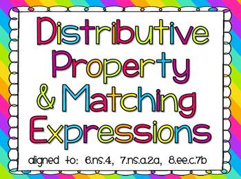 Preview of Distributive Property with  Equivalent Expressions and Area Models