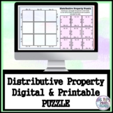 Distributive Property with Negatives Puzzle Digital & Printable