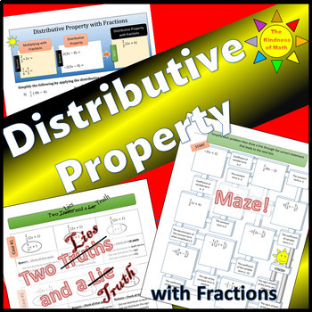 Preview of Distributive Property with Rational Numbers: Fractions (Simplifying Expressions)