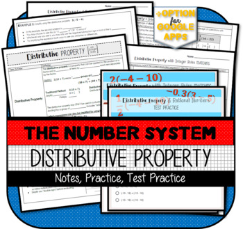 Preview of Distributive Property with Rational Numbers NOTES & PRACTICE