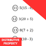 Distributive property worksheet for middle school (high school)