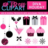 Diva Holiday Christmas Clip Art (Digital Use Ok!)