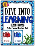 Dive Into Learning | Color Word Poster Set | Ocean | Fish 