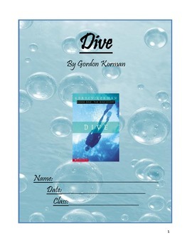 Preview of Dive by Gordon Korman Reading Comprehension Packet
