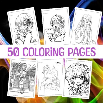 Printable Young Woman Anime Style Character Coloring Page - Mimi Panda