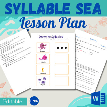 Preview of Dive into Literacy and Counting Fun with the Syllable Sea Lesson Plan for PreK