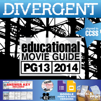 Preview of Divergent Movie Guide | Questions | Worksheet | Google Formats (PG13 - 2013)