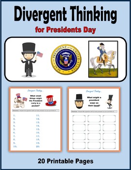Preview of Divergent Thinking - Presidents' Day - George Washington + Abraham Lincoln
