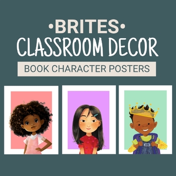 Preview of Diverse Book Character Posters Brites| Rainbow | Classroom Decor