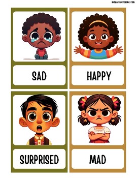 Preview of Diverse Emotions Flashcards for Early Childhood Education