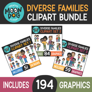 Preview of Diverse Families Bundle - multicultural and diverse family clipart
