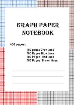 Preview of Diverse Graph Paper Set /400 Pages Divided by 4 Colors printable PDF 8,5x11 inch