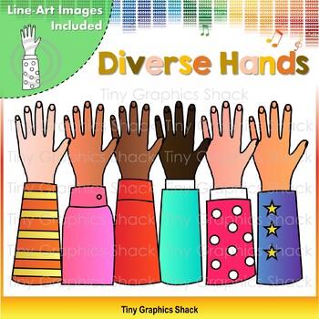 images of diverse hands clipart