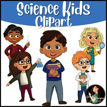 Preview of Diverse Kid Scientists Clipart