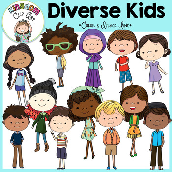 Diverse Kids Clip Art by Kingdom Clip Art | Teachers Pay Teachers