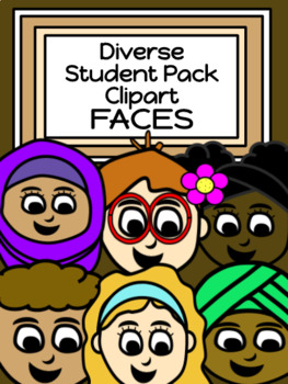 Preview of Diverse Student Face Pack Clipart - Mix & Match to Create Your Own Visual Image