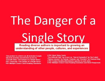 Preview of Diverse Writer's Short Story Unit: The Danger of a Single Story
